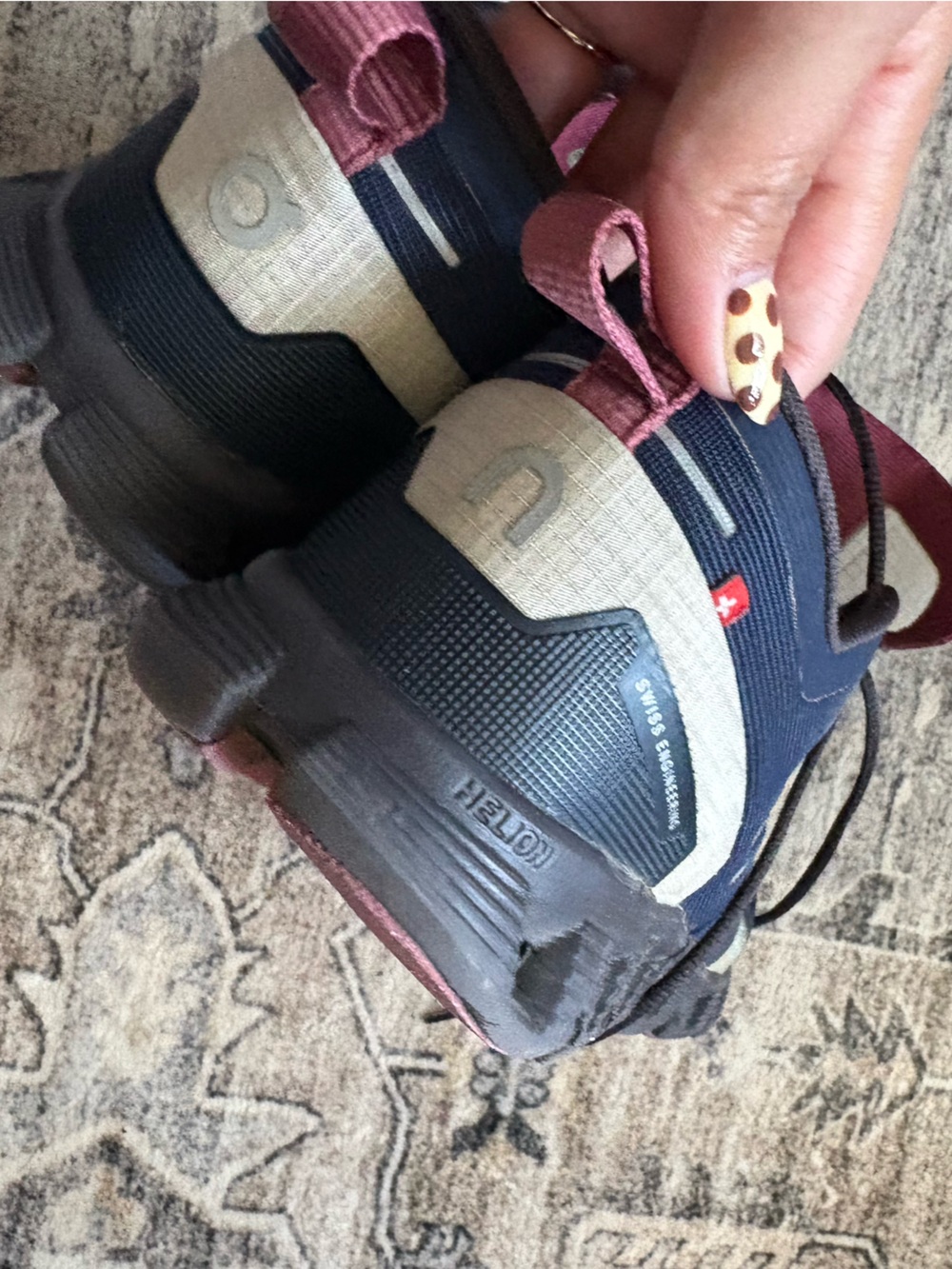 On Cloud X Shift Swiss running shoes size 9.5 Navy Ink Cherry Translucent Monom - Picture 4 of 9